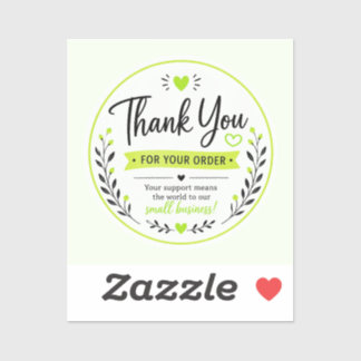 Groene Elegante Bedankt Sticker voor Kleine Bedrij
