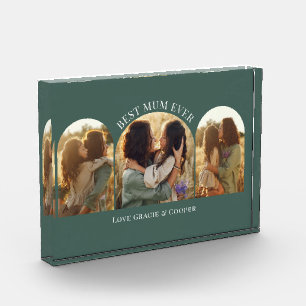 Groene elegante boog multi foto beste mama