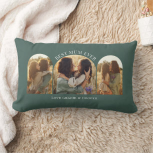 Groene elegante boog multi foto beste mama kussen