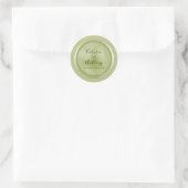 Groene Elegante Gouden Huwelijk Ronde Sticker (Tas)