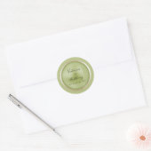 Groene Elegante Gouden Huwelijk Ronde Sticker (Envelop)