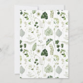 Groene elegante moderne botanische script bruiloft kaart (Achterkant)