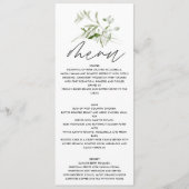 Groene elegante moderne botanische scriptbruiloft menu (Voorkant)