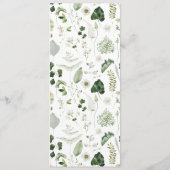 Groene elegante moderne botanische scriptbruiloft menu (Achterkant)