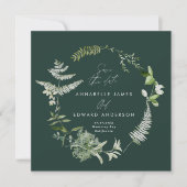 Groene elegante moderne botanische scriptbruiloft save the date (Voorkant)