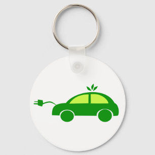 Groene elektrische auto - ecologie , milieu sleutelhanger