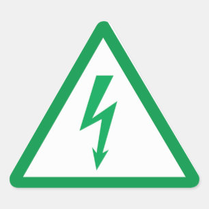 Groene elektrische teken symbool ecologie macht driehoek sticker