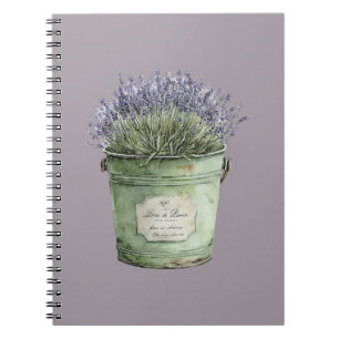 Groene Emmer Lavendel Bloemen Notitieboek