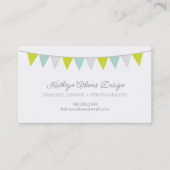 Groene en Aqua Bunting Banner Visitekaartje (Voorkant)