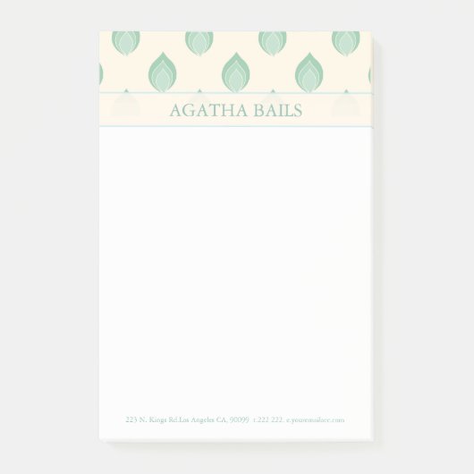 Groene en beige Abstracte bloemen Post-it® Notes (Voorkant)