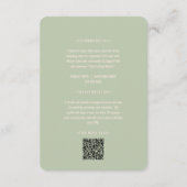 Groene en beige delicate Waterverf Baby shower Informatiekaartje (Achterkant)