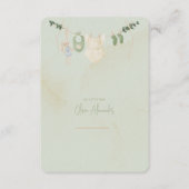 Groene en beige delicate Waterverf Baby shower Informatiekaartje (Voorkant)