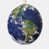 Groene en blauwe aarde keramisch ornament (Links)