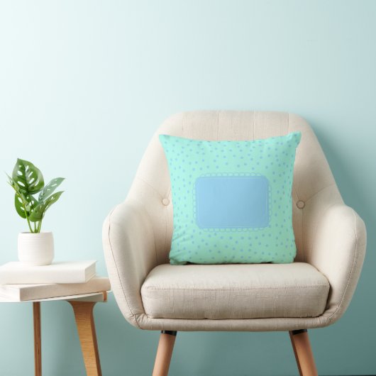 Groene en blauwe Baby Stippen Kussen (Stoel)