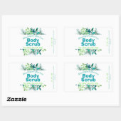 Groene en blauwe body scrub labels (Vel)