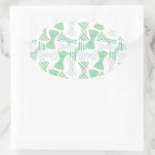 Groene en Blauwe Bow Stropdas Design BOWTIES Ovale Sticker (Tas)