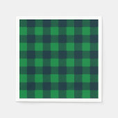 Groene en Blauwe Buffalo Geplaid Papieren servette Servet (Voorkant)