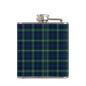 Groene en Blauwe Clan Forbes Tartan Monogram Heupfles (Achterkant)