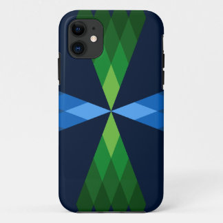 Groene en blauwe diamanten iPhone 11 hoesje