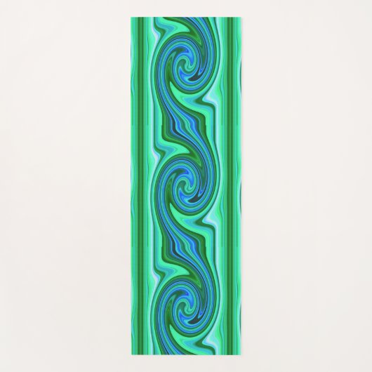 Groene en Blauwe Draaikolk - Koel Abstract Psyched Yogamat (Voorkant)