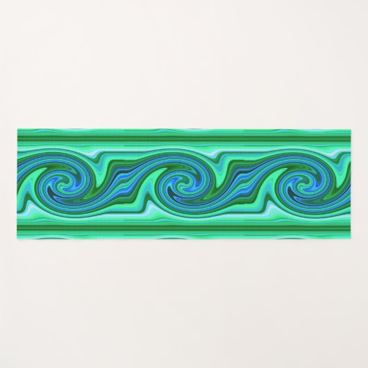 Groene en Blauwe Draaikolk - Koel Abstract Psyched Yogamat (Voorkant (horizontaal))