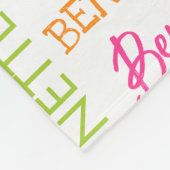 Groene en Blauwe Eigenaars met Naam en Monogram Co Fleece Deken (Hoek)