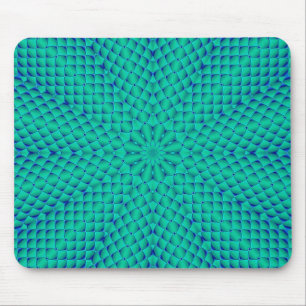 Groene en blauwe golven muismat