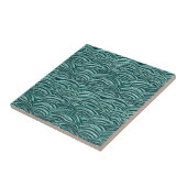 Groene en blauwe golven patroon. textuur van het z tegeltje (Zijkant)