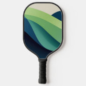 Groene en blauwe golvende vormen pickleball paddle (Achterkant)