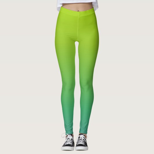 Groene en blauwe gradiënt leggings (Voorkant)