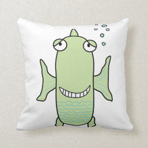 Groene en blauwe groene vis omkeerbare loods kussen
