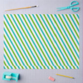 Groene en blauwe horizontale strepen Witte kerst Tissuepapier (Craft)
