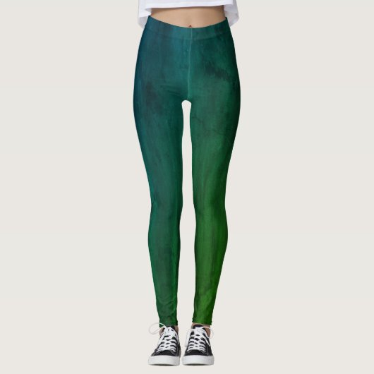 Groene en blauwe Leggings (Voorkant)