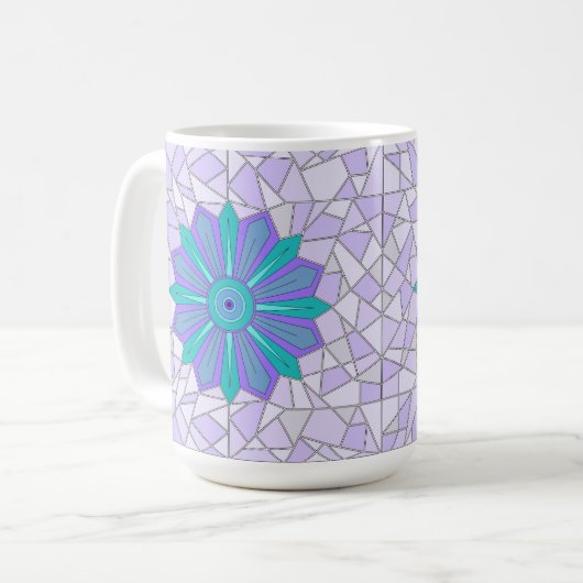 GROENE EN BLAUWE MIX-MOK KOFFIEMOK (Voorkant links)