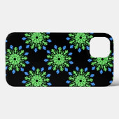 Groene en blauwe neonbloem Hoesje-Mate iPhone case (Achterkant (horizontaal))