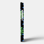 Groene en blauwe neonbloem Hoesje-Mate iPhone case (Achterkant / Links)