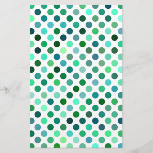 Groene en Blauwe Polka Dot Briefpapier