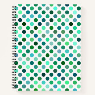 Groene en Blauwe Polka Dot Notitieboek