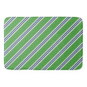 Groene en Blauwe Preppy Stripes Badmat (Voorkant)