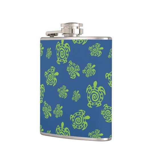 Groene en Blauwe schildpad Heupfles (Links)