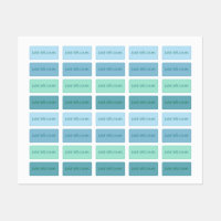 Groene en blauwe schoolkleding labels voor kindere