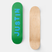 Groene en blauwe skateboard effen kleur (Voorkant)