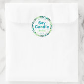 Groene en blauwe sojakaars ronde sticker (Tas)