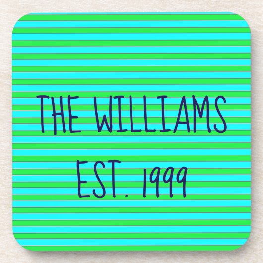 groene en blauwe strepen bier onderzetter (Voorkant)