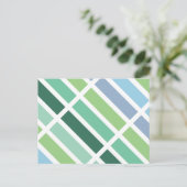 Groene en blauwe strepen briefkaart (Staand voorkant)