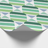 Groene en blauwe strepen cadeaupapier (Hoek)