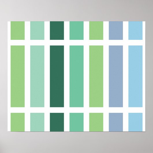 Groene en blauwe strepen poster (Voorkant)