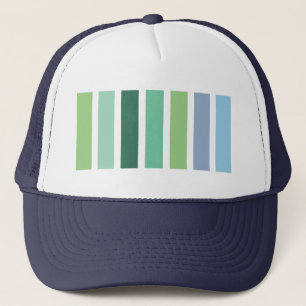 Groene en blauwe strepen trucker pet