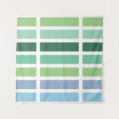 Groene en blauwe strepen wandkleed (Voorkant (horizontaal))