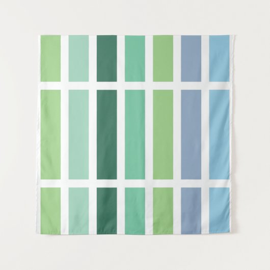 Groene en blauwe strepen wandkleed (Voorkant)